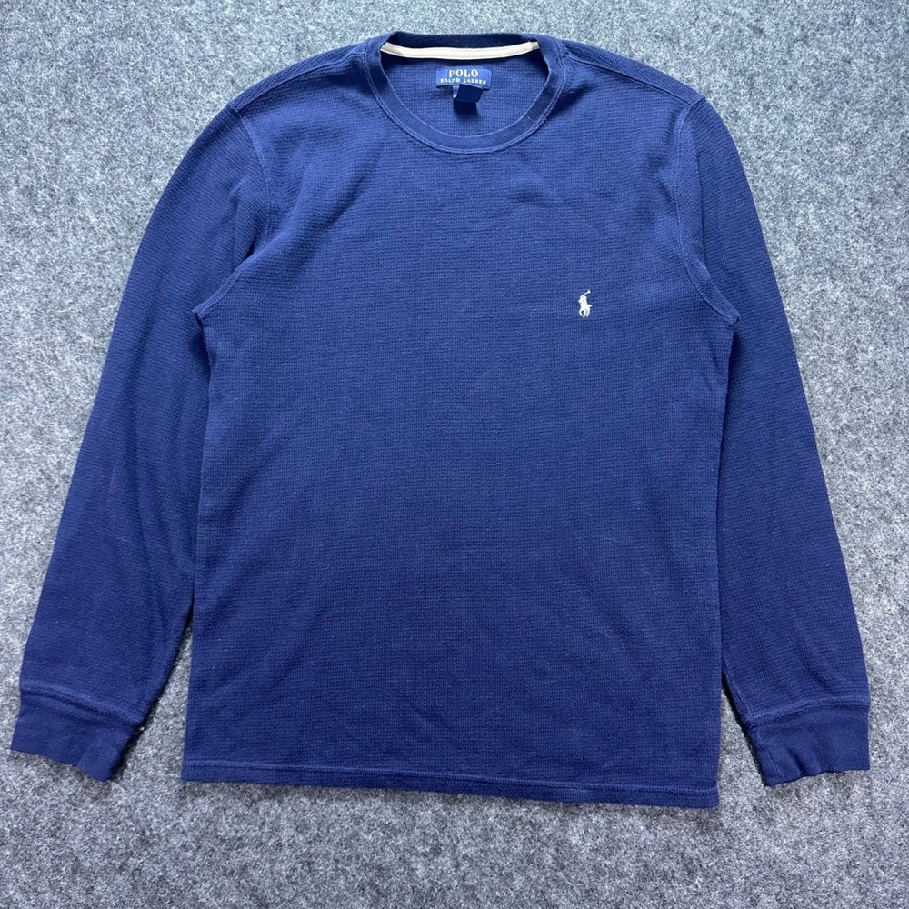 Polo Ralph Lauren Mens Navy Blue Sleepwear Waffle Knit Thermal Top Size M
